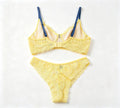 CONJUNTO DE LINGERIE RENDADO COM ARO SEM BOJO CALCINHA ESTILO ASA DELTA