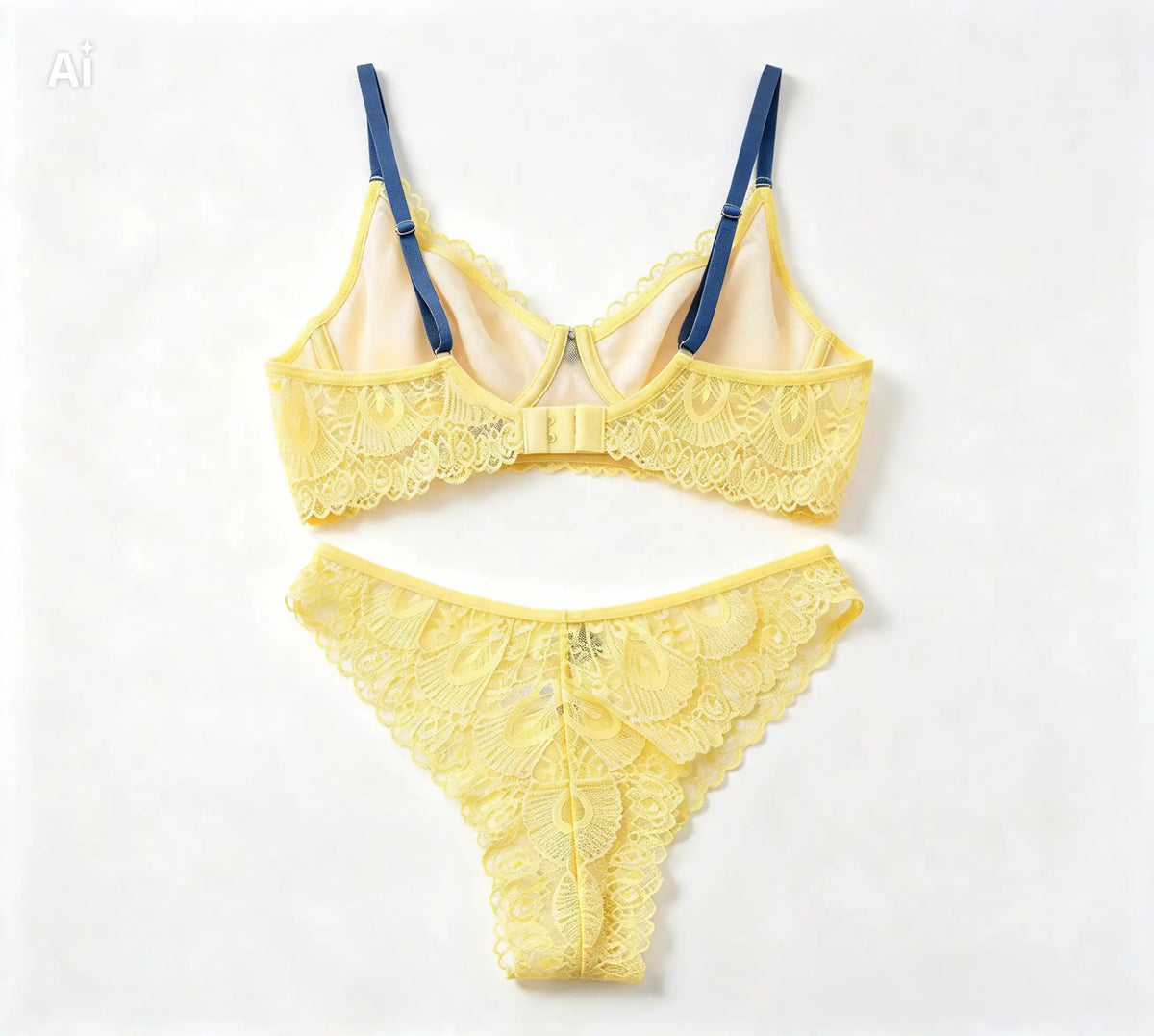 CONJUNTO DE LINGERIE RENDADO COM ARO SEM BOJO CALCINHA ESTILO ASA DELTA